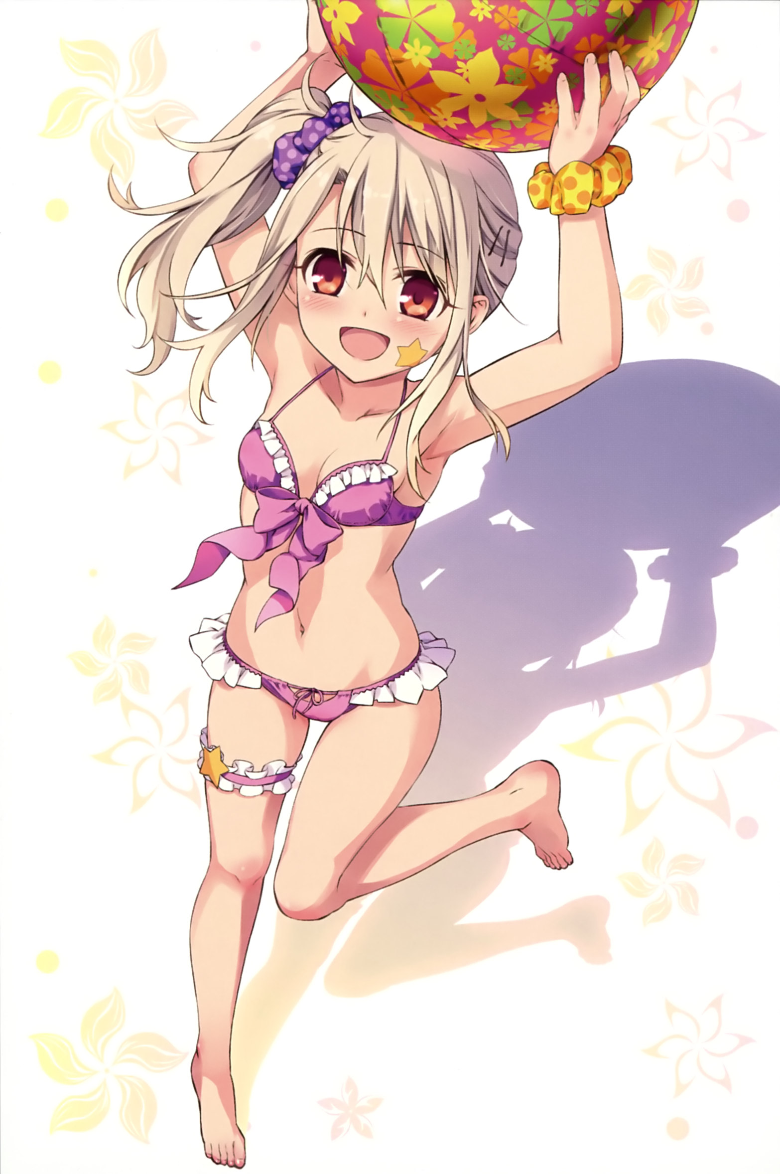 Safebooru 1girl D Armpits Arms Up Ball Bare Shoulders Barefoot